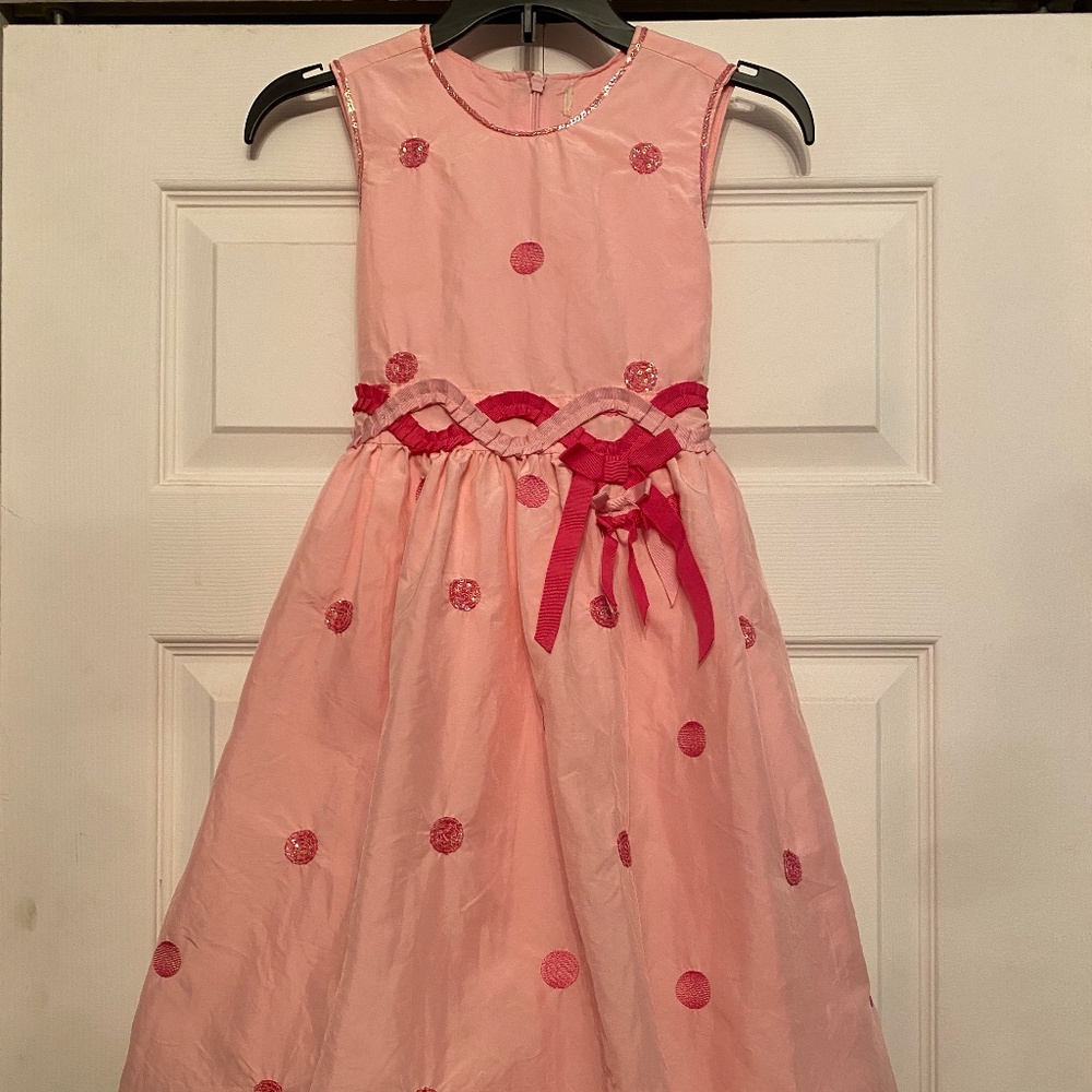 Little Girls Party Dress, dark pink, size 6-7